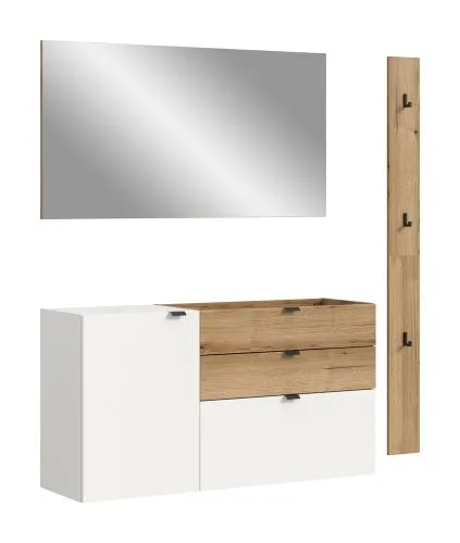 Garderoben-Set Naro | weiß / Evoke Oak | 3-teilig