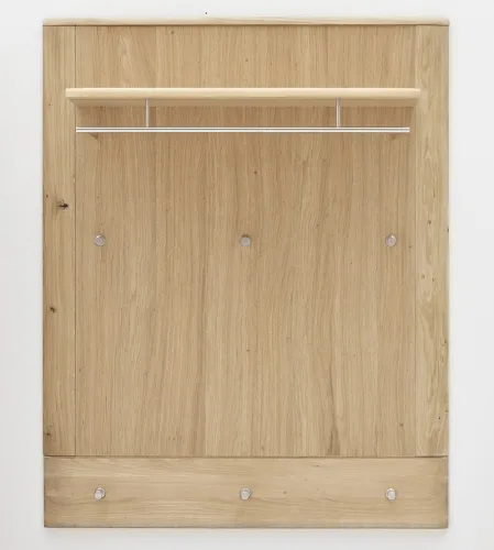 Garderoben Set Nilo | Balkeneiche Bianco | 5-teilig | Sitzkissen mit Sitzkissen