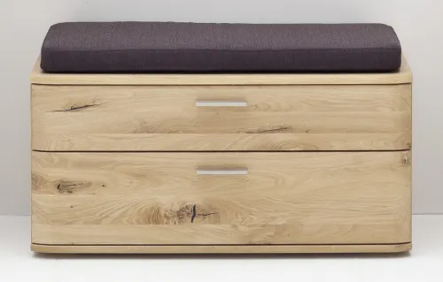 Garderoben Set Nilo | Balkeneiche Bianco | 5-teilig | Sitzkissen mit Sitzkissen