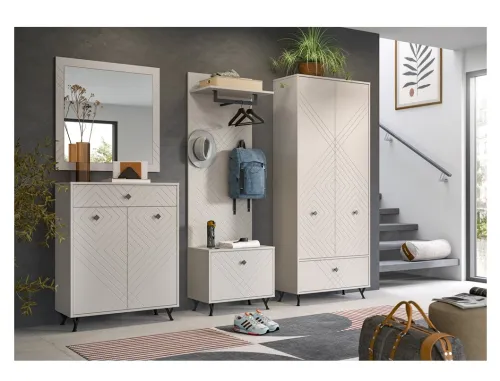 Garderoben-Set Notes | beige matt/sandfarben | 5-teilig