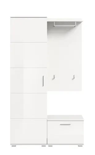 Garderoben-Set Prego 1 | weiß Hochglanz | 3-teilig