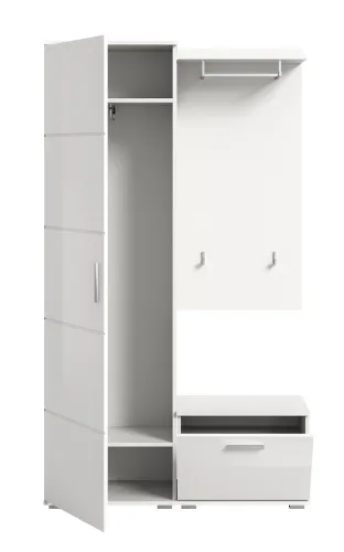 Garderoben-Set Prego 1 | weiß Hochglanz | 3-teilig