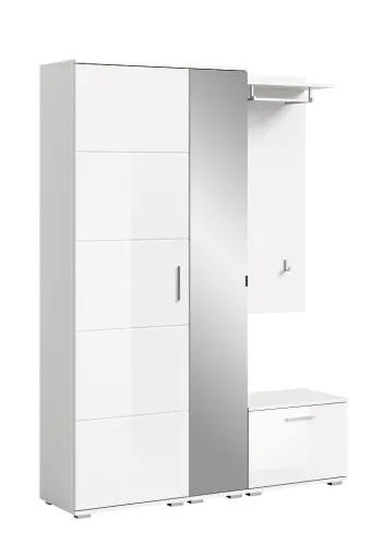 Garderoben-Set Prego 1 | weiß Hochglanz | 4-teilig