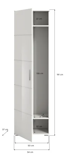 Garderoben-Set Prego 1 | weiß Hochglanz | 4-teilig | ohne Sitzkissen