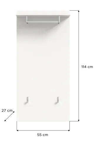 Garderoben-Set Prego 2 | weiß Hochglanz | 4-teilig | ohne Sitzkissen Kommode ohne Beleuchtung
