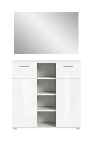 Garderoben-Set Prego | weiß Hochglanz | 2-teilig | ohne Beleuchtung