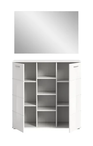 Garderoben-Set Prego | weiß Hochglanz | 2-teilig | ohne Beleuchtung