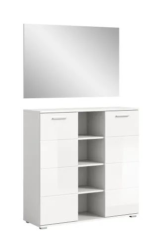 Garderoben-Set Prego | weiß Hochglanz | 2-teilig | ohne Beleuchtung