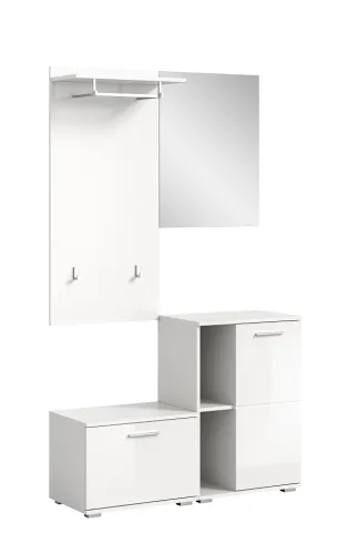 Garderoben-Set Prego | weiß Hochglanz | 4-teilig