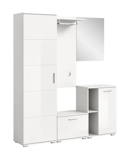 Garderoben-Set Prego | weiß Hochglanz | 5-teilig