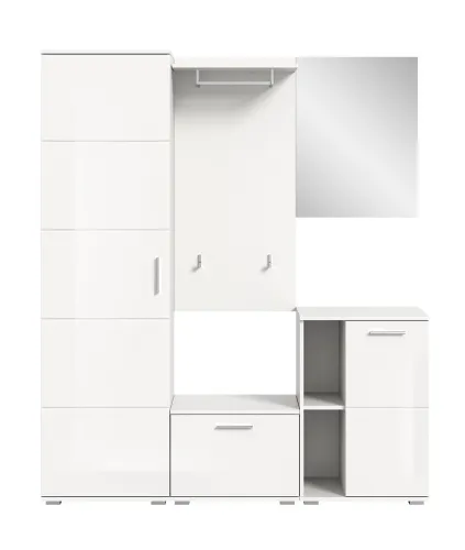 Garderoben-Set Prego | weiß Hochglanz | 5-teilig