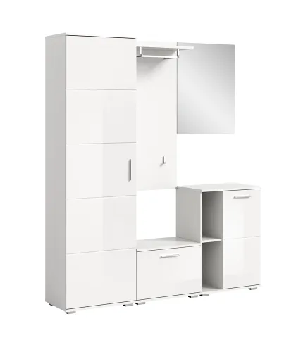 Garderoben-Set Prego | weiß Hochglanz | 5-teilig