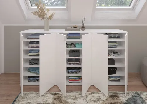 Garderoben-Set Projekt X 1 | Kommode | weiß Hochglanz | 3-teilig