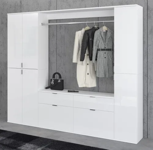 Garderoben Set Projekt X 1 | weiß Hochglanz | 3-teilig