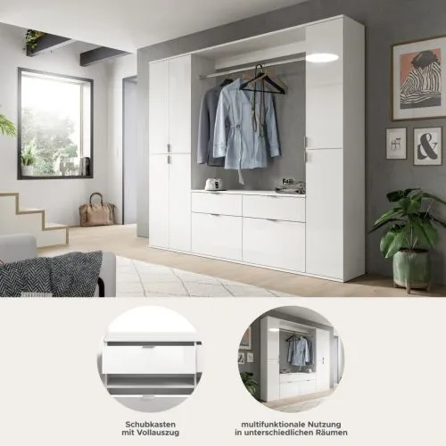 Garderoben Set Projekt X 1 | weiß Hochglanz | 3-teilig