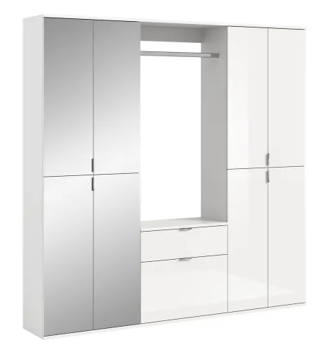 Garderoben Set Projekt X 1 | weiß Hochglanz / Spiegeltüren | 3-teilig