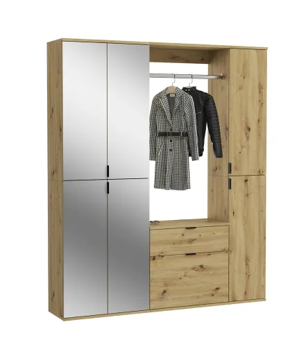 Garderoben Set Projekt X 2 | Artisan Eiche / Spiegeltüren | 3-teilig