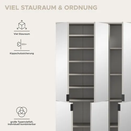 Garderoben Set Projekt X 2 | Kaschmir / Spiegeltüren | 3-teilig