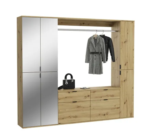Garderoben Set Projekt X 3 | Artisan Eiche / Spiegeltüren | 3-teilig