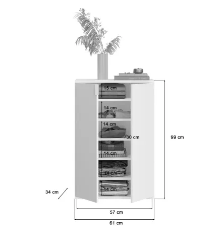 Garderoben Set Projekt X Kommoden Kombination weiß Hochglanz 2-teilig
