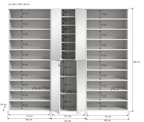 Garderoben Set Projekt X | mit Schuhregal | weiß Hochglanz | 3-teilig