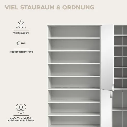 Garderoben Set Projekt X | mit Schuhregal | weiß Hochglanz | 3-teilig