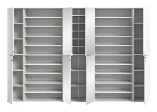 Garderoben Set Projekt X | mit Schuhregal | weiß Hochglanz | 5-teilig