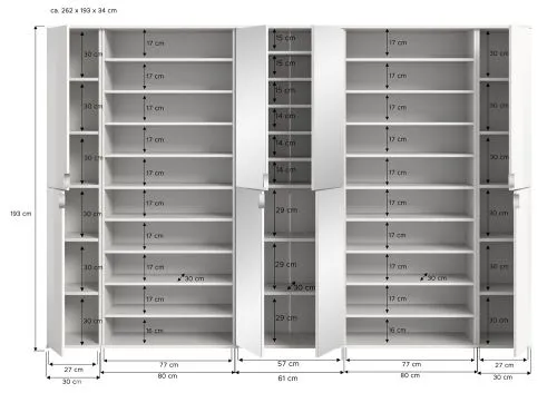 Garderoben Set Projekt X | mit Schuhregal | weiß Hochglanz | 5-teilig