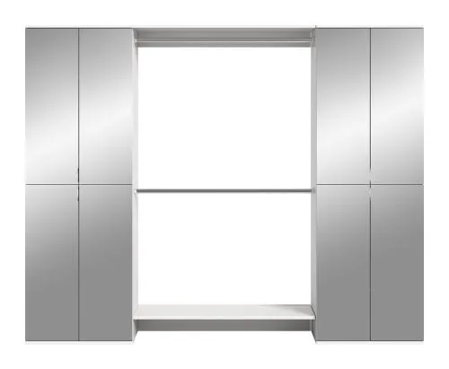 Garderoben Set Projekt X | mit Zwischenbauelement | weiß Hochglanz | 3-teilig