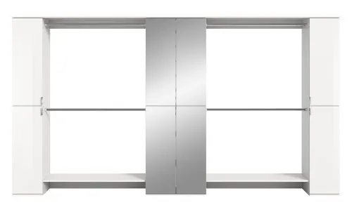 Garderoben Set Projekt X mit Zwischenelement weiß Hochglanz 5-teilig