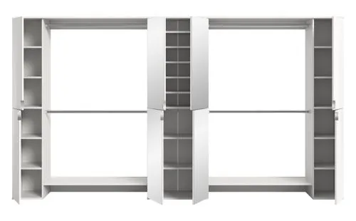 Garderoben Set Projekt X mit Zwischenelement weiß Hochglanz 5-teilig
