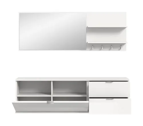 Garderoben Set Projekt X | weiß Hochglanz | 4-teilig