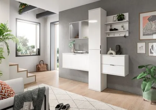 Garderoben Set Projekt X | weiß Hochglanz | 5-teilig