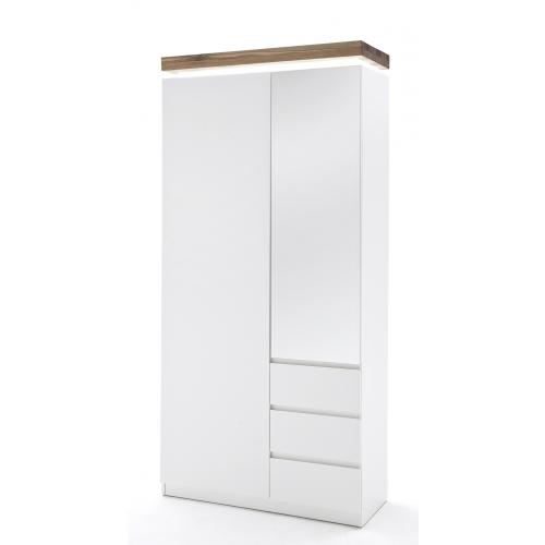 Garderoben-Set Romina | weiß matt / Asteiche massiv | 5-teilig