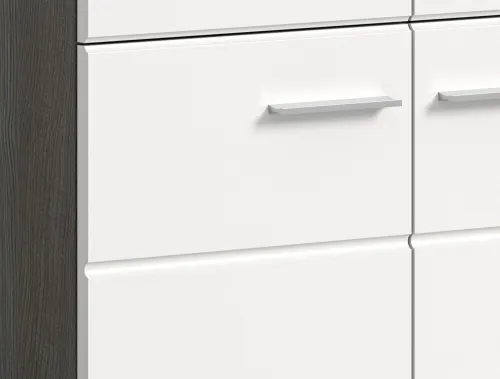 Garderoben-Set Salsa | rauchsilber / weiß Hochglanz | 3-teilig