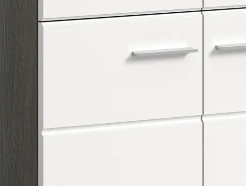 Garderoben-Set Salsa | rauchsilber / weiß Hochglanz | 3-teilig ohne Sitzkissen