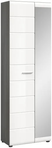 Garderoben-Set Salsa | rauchsilber / weiß Hochglanz | 3-teilig ohne Sitzkissen