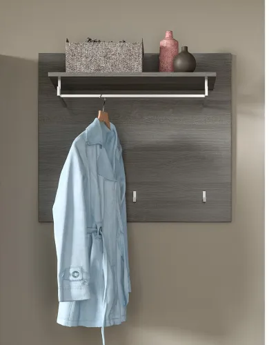 Garderoben-Set Salsa | rauchsilber / weiß Hochglanz | 3-teilig ohne Sitzkissen