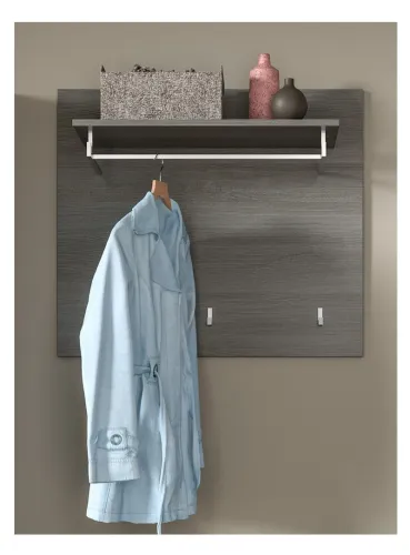 Garderoben-Set Salsa | rauchsilber / weiß Hochglanz | 3-teilig ohne Sitzkissen