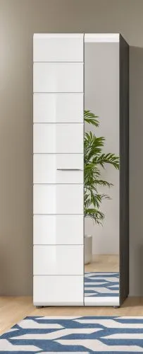 Garderoben-Set Salsa | rauchsilber / weiß Hochglanz | 5-teilig