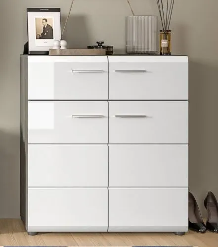 Garderoben-Set Salsa | rauchsilber / weiß Hochglanz | 5-teilig