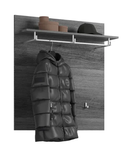 Garderoben-Set Scout | weiß Hochglanz / rauchsilber | 4-teilig mit Sitzkissen