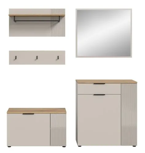 Garderoben-Set Slide | Kaschmir / Evoke Oak | 4-teilig