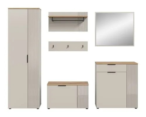 Garderoben-Set Slide | Kaschmir / Evoke Oak | 5-teilig