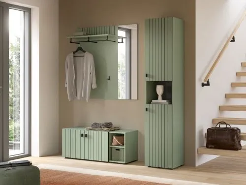 Garderoben-Set Station | Smoke Green | 3-teilig | ohne Sitzkissen