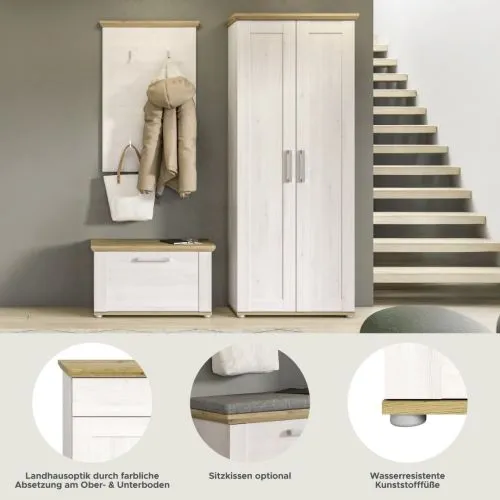 Garderoben-Set Verona | Lärche Sibiu / Eiche | 3-teilig