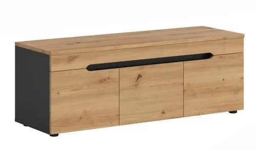 Garderobenbank Sitzbank Canu 1 | Basalt grau /Artisan Eiche mit Kissen