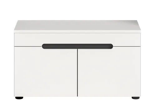 Garderobenbank Sitzbank Canu | Basalt grau / Weiß mit Kissen