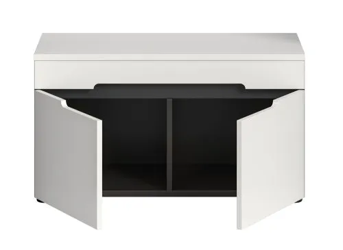 Garderobenbank Sitzbank Canu | Basalt grau / Weiß ohne