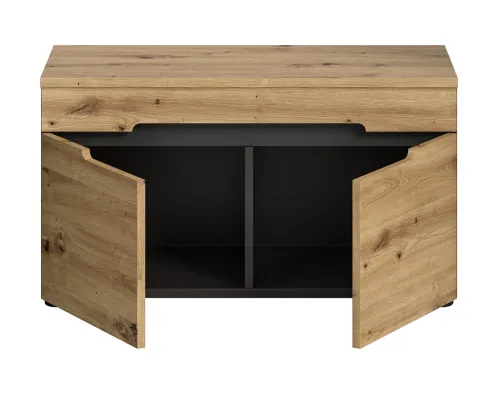 Garderobenbank Sitzbank Canu | grau /Artisan Eiche ohne Sitzkissen